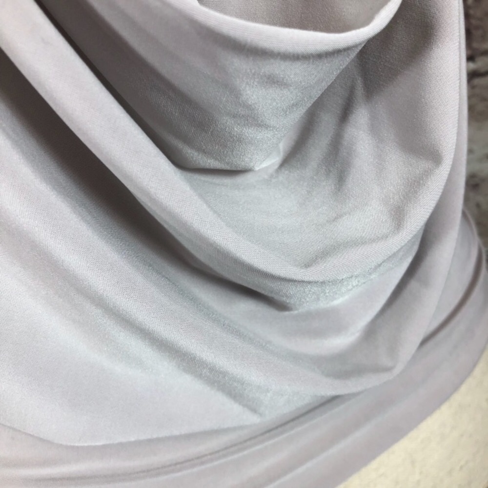 SEXY NEW Lt Gray/Silver Draped Neck Halter Top - Picture 6 of 7
